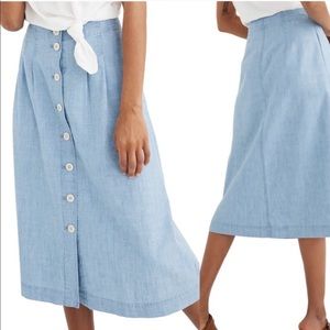 Madewell midi button up skirt